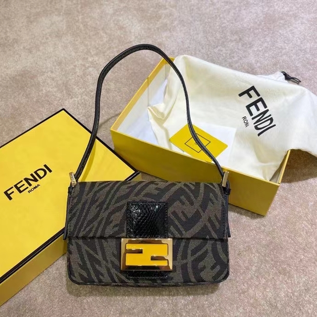 Fendi Vertigo Snake-Print Leather Underarm Bag Code:3306