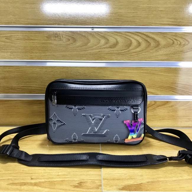 Louis Vuitton Colorful Logo Double Zip Leather Handle Crossbody Bag Code: M55698