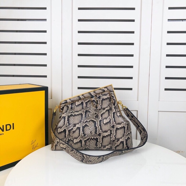 Fendi First Crossbody Bag In Black Snakeskin Code: 1129#/1127#