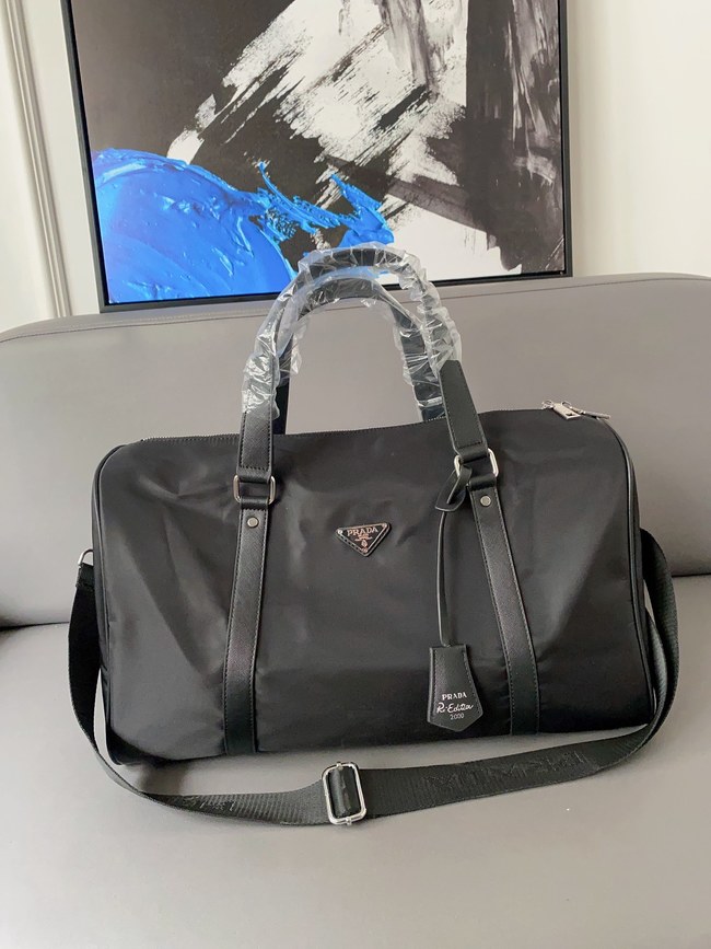 Prada Saffiano Nylon Fabric Label Travel Bag