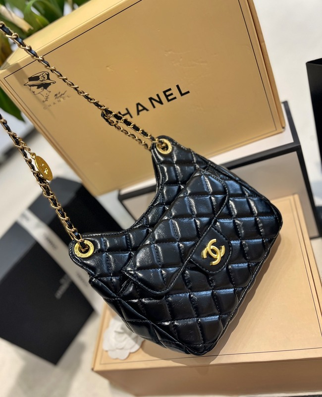 Chanel Waxed Leather Chain Messenger Bag