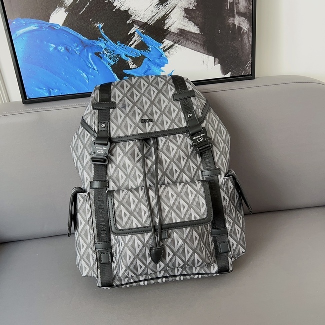 Dior Diamond Flap Drawstring Backpack