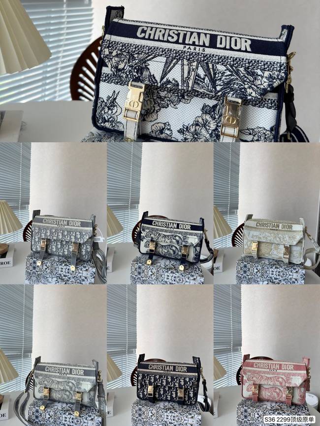 Dior Three-Dimensional Embroidery Messenger Bag Code:2299