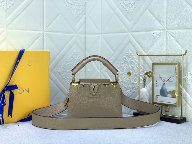 Louis Vuitton Gray Gold Buckle Black Gold Buckle Capucines Medium Handbag Code: 54660/54663/54668/94519/24567