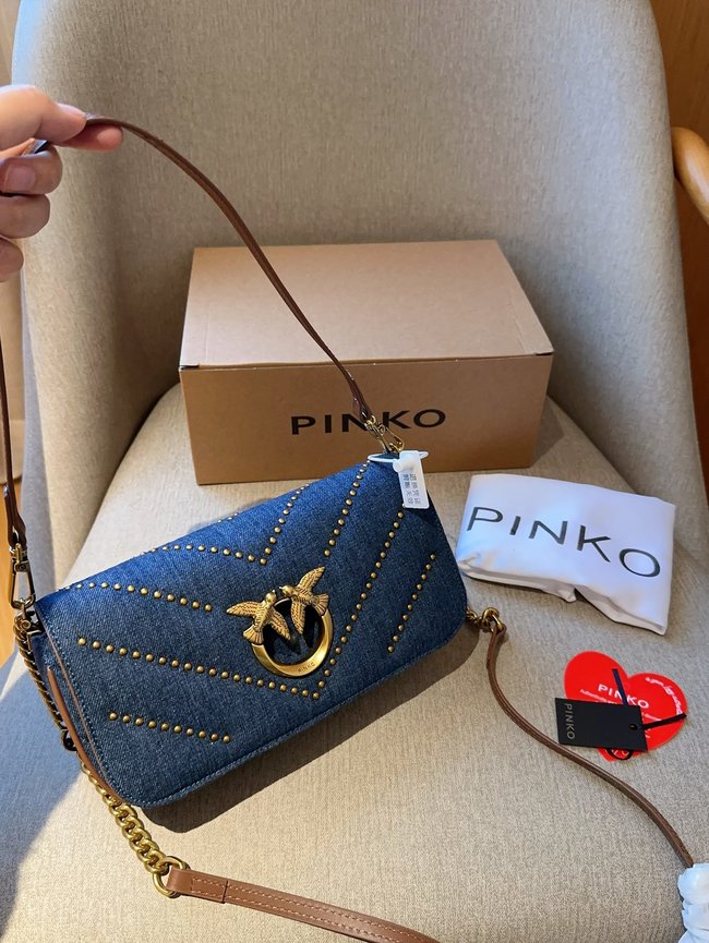 Pinko Classic Denim Crossbody Bag 