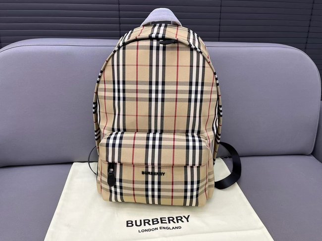 Burberry Vintage Plaid Striped Canvas Backpack 