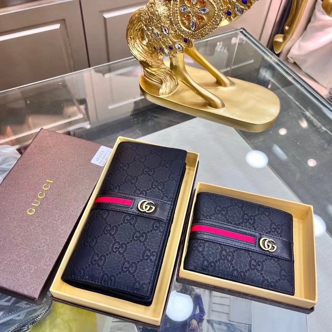 Gucci Soft Leather Long And Short Folded 1:1 Imported Cowhide Leather Wallet 