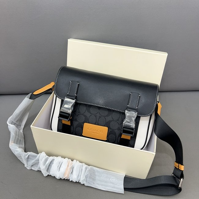 Coach Track Contrast Flap Messenger Bag 