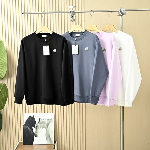 Moncler Cotton Loop Pullover Sweatshirt, Comfortable and Stylish