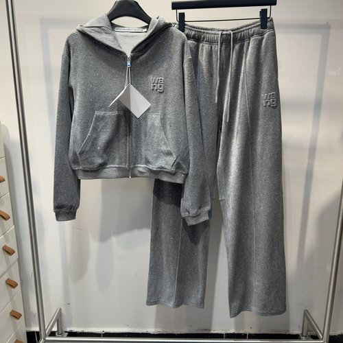 Alexander Wang Starry Sequin Velvet Tracksuit with Crystal Accents