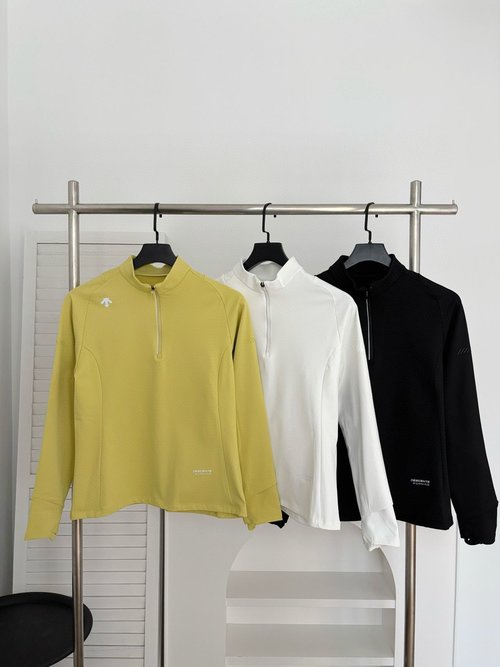 Descente Running Series Long-Sleeve Knit Shirt with Moisture & UV Protection