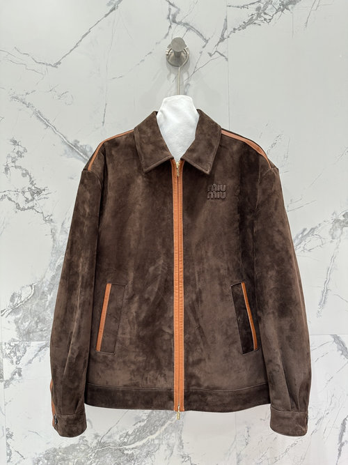 Versace Exclusive Custom - made Suede Collar Jacket with Oversized Look