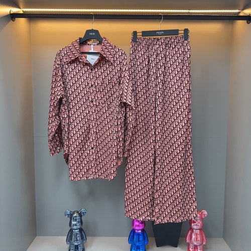 Dior Flocked Logo Fashion Suit in Multiple Colors for Daily Wear