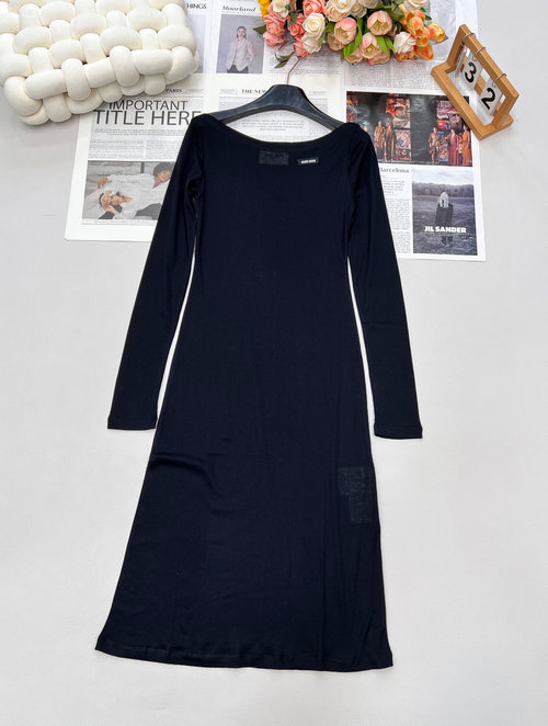 Miu Miu One-Shoulder Cotton Frock with Alphabet Monogram, Timeless and Adaptive