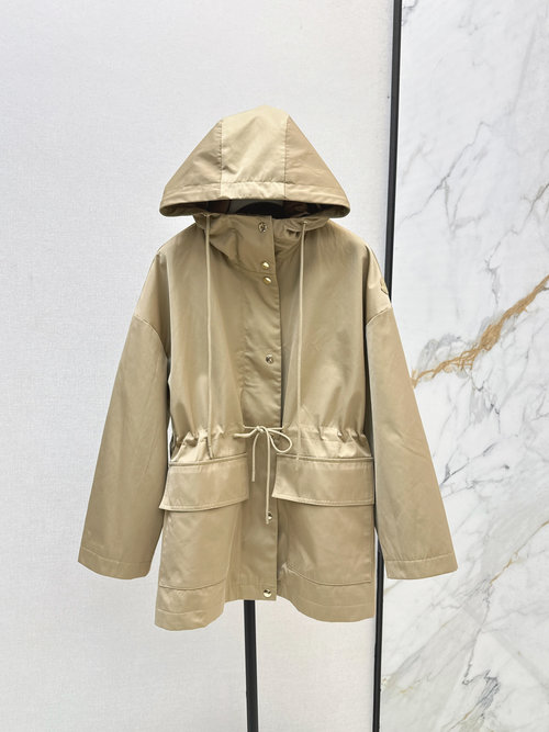 Moncler Exclusive Waist - Drawstring Trench Coat with Two Styles