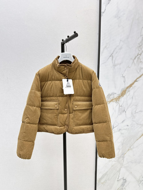 Moncler Collared Corduroy Down Jacket for Layering