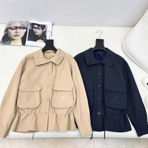 Loro Piana Exclusive Logo-Embroidered Double-Pocket Cotton Windbreaker