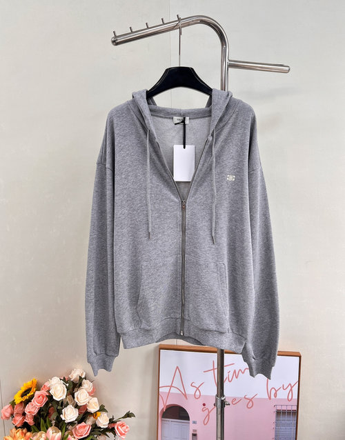 Versace Customized Cotton Hooded Coat with Embroidered Logo for Casual Wear