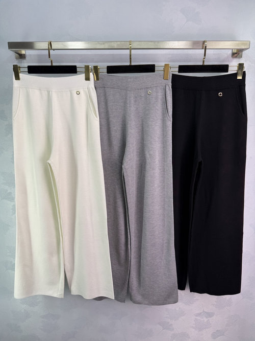 Loro Piana High - waisted Straight - leg Knit Wide - leg Pants with Comfortable Wool