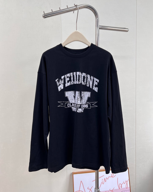 Versace Vintage Crack Print Long Sleeve T-shirt with Embroidered Back Detail