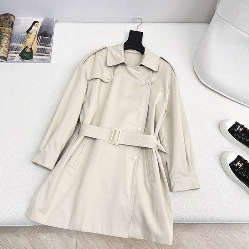 Loewe Minimalist Mid - Length Trench Coat with Custom Lining