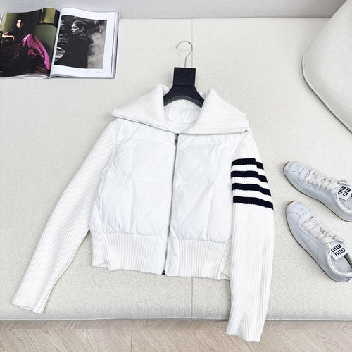 Thom Browne Exclusive Wool-Spliced Short Down Jacket