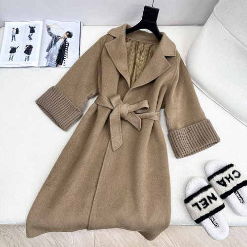 Max Mara Camel Cashmere Double-sided Woolen Coat for Layering