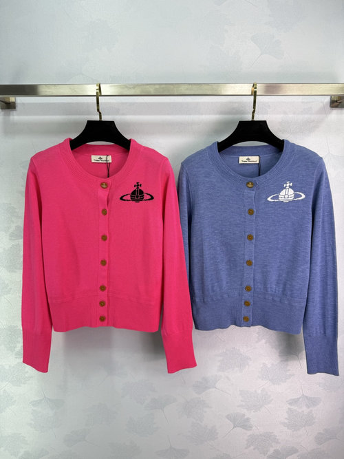 Vivienne Westhood Soft and Elegant Saturn Round Neck Cardigan with Custom Wool Yarn