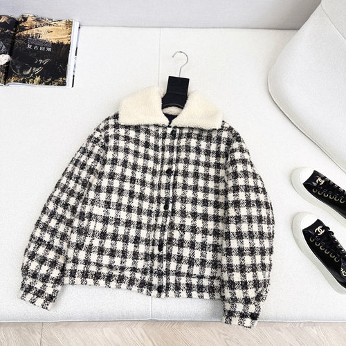 Moncler Runway-style Down Jacket with Teddy Collar, Customized Fabric