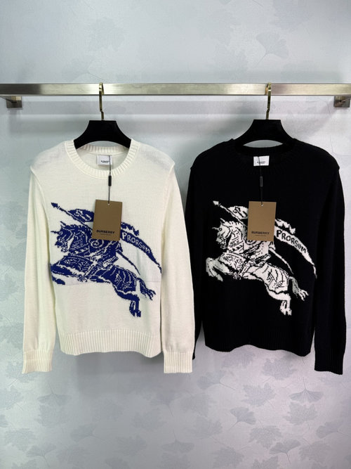 Burberry Warhorse Embroidered Long-Sleeve Sweater, Soft and High-Quality