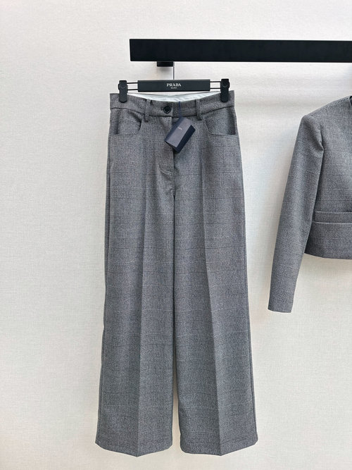 Prada Straight-Leg Checked Suit Trousers