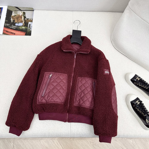 Alo Furry Quilted Jacket with Detachable Hat, Four Color Options