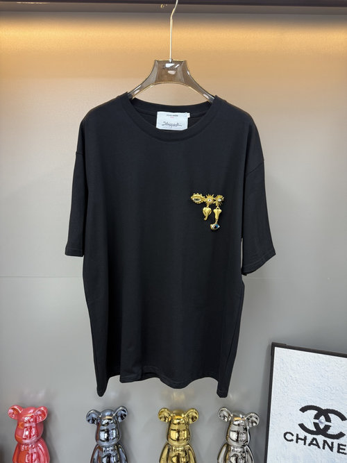 Schiaparelli Elegant Tops in Black, White & Brown with Gold Neck Hardware, Ideal for Jeans