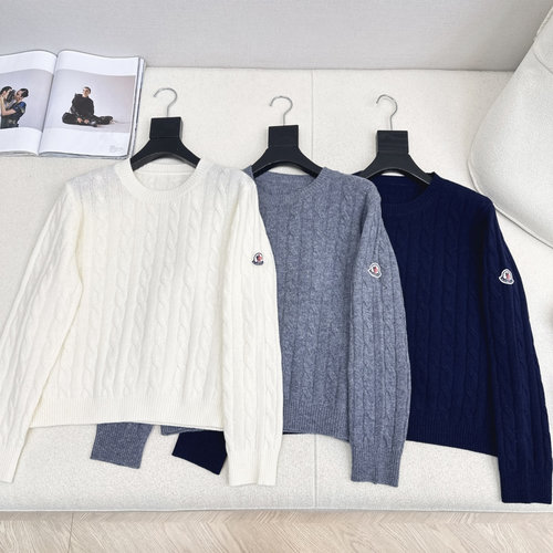 Moncler Oversized Round Neck Sweater, Ideal for Winter Layering