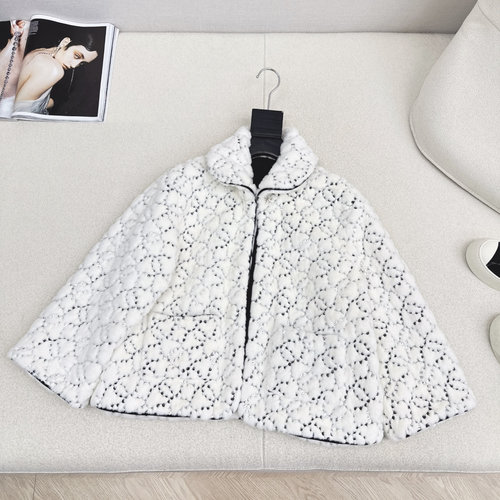 Chanel Furry Collared Short Ski Coat, Stylish and Warm