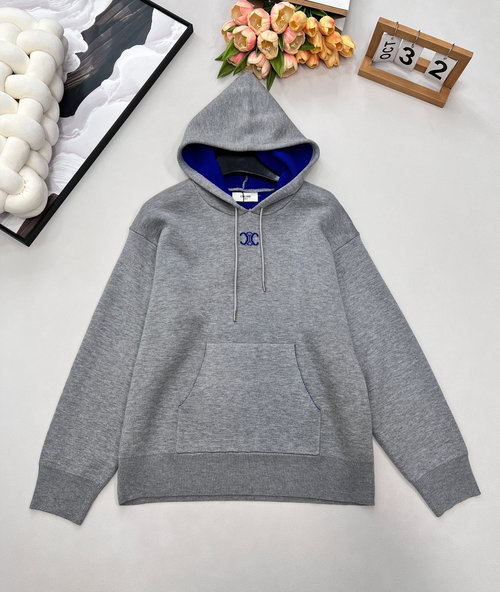 Celine Fashionable Custom YB Wool Knit Hoodie with Arch Logo