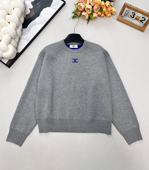 Celine Elegant Custom YB Wool Knit Sweater with Arch Logo