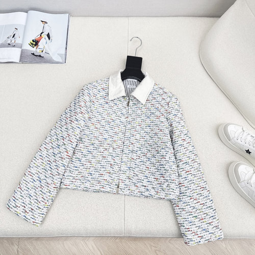 Thom Browne Colorful Bead - flowered Woolen Quilted Jacket