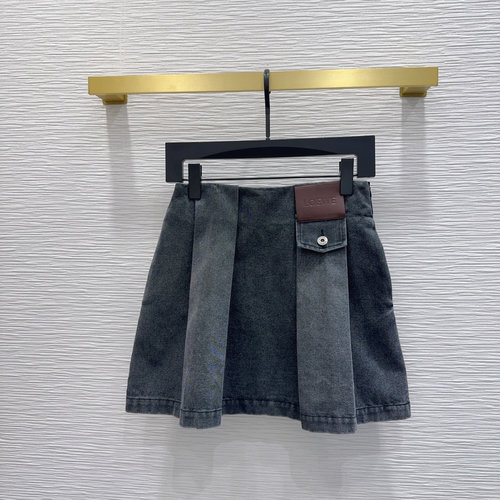 Loewe Vintage Enzyme-washed Denim Skirt, Soft & Stylish