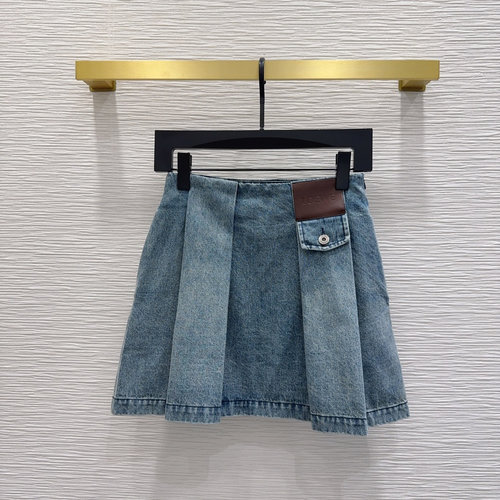 Loewe Vintage Enzyme-washed Denim Skirt, Soft & Stylish