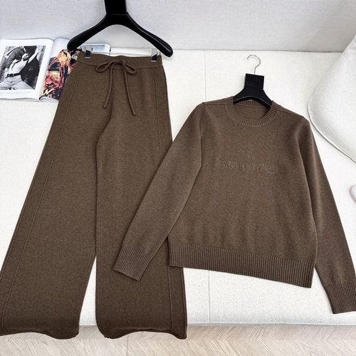 Brunello Cucinelli Wool Suit with Letter Embroidery, Three Colors