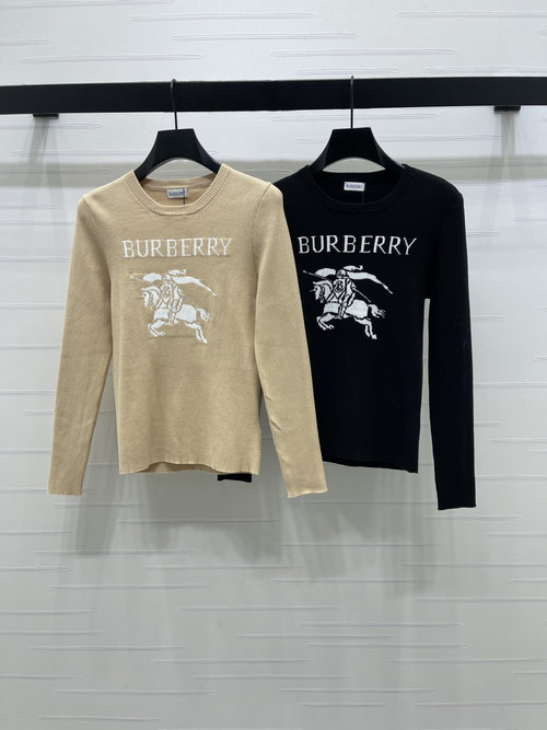 Burberry Slim Knit Round-Neck Undershirt with Horse Logo