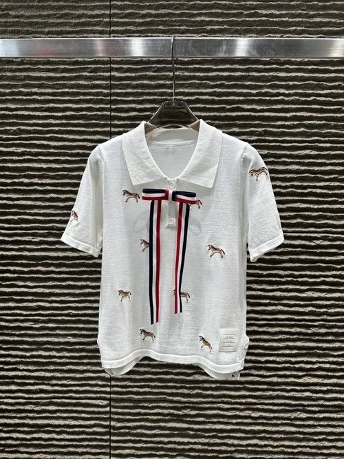 Thom Browne New Arrival: Tommy Hilfiger Heavy-Embroidery Knit Short-Sleeve