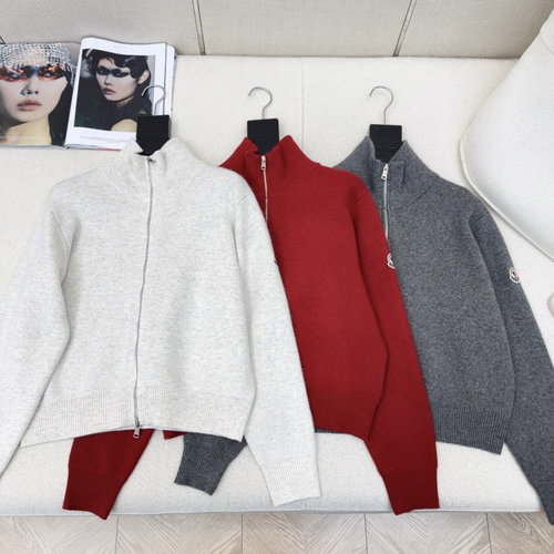 Moncler Stand - Collar Knit Cardigan with Hood and Zipper