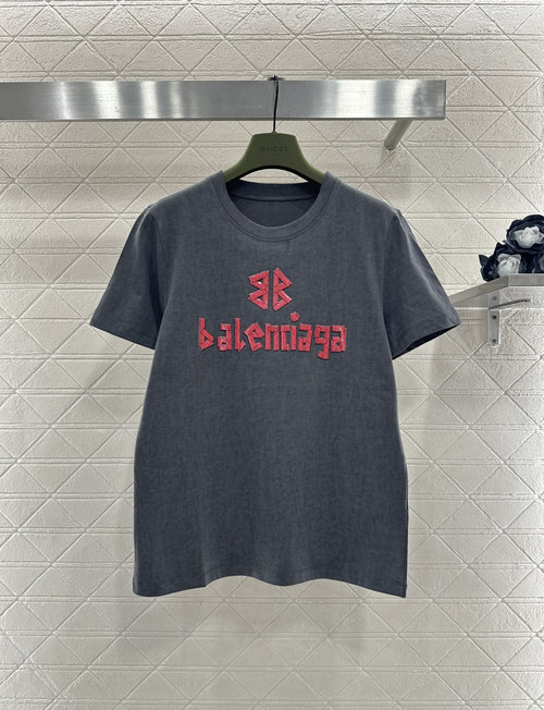 Balenciaga Custom Cotton T-Shirt with 3D Logo, Comfortable