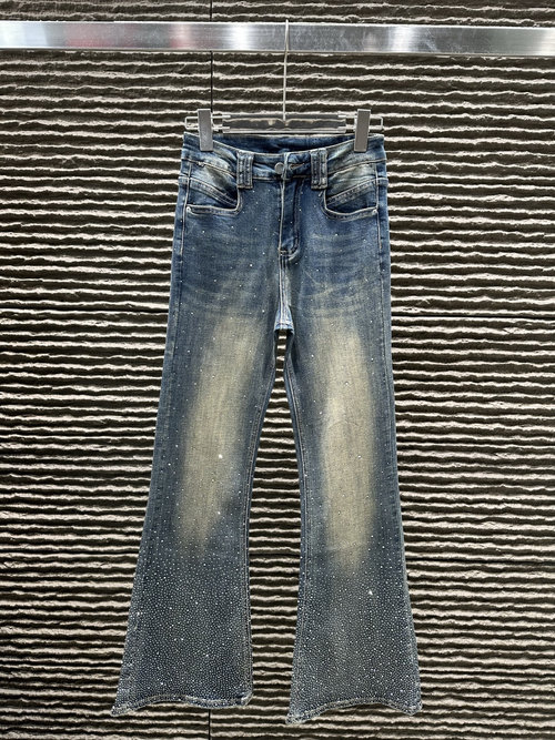 Chanel Heavy - Duty Rhinestone High - Elasticity Jeans