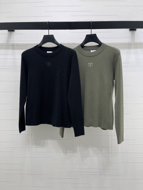 Celine New Round Neck Slim Fit Base Layer with Logo