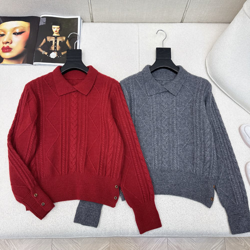 Loro Piana Spliced Twist-knit Collar Sweater in K-drama Style