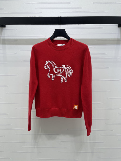 Hermes New Year Knit Sweater with Colorful Pony Logo