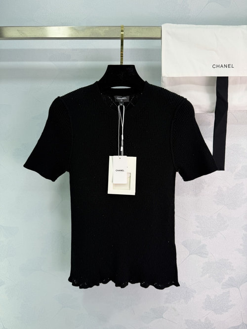 Chanel Chic Round Neck Knit Short Sleeve, Daily Comfort Redefined